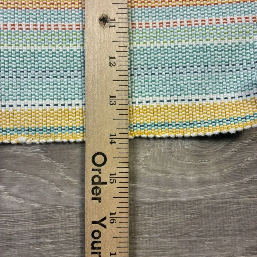 5 Food Network Placemats Woven Multicolor Stripe w/ Fringed Cotton Kohls 17